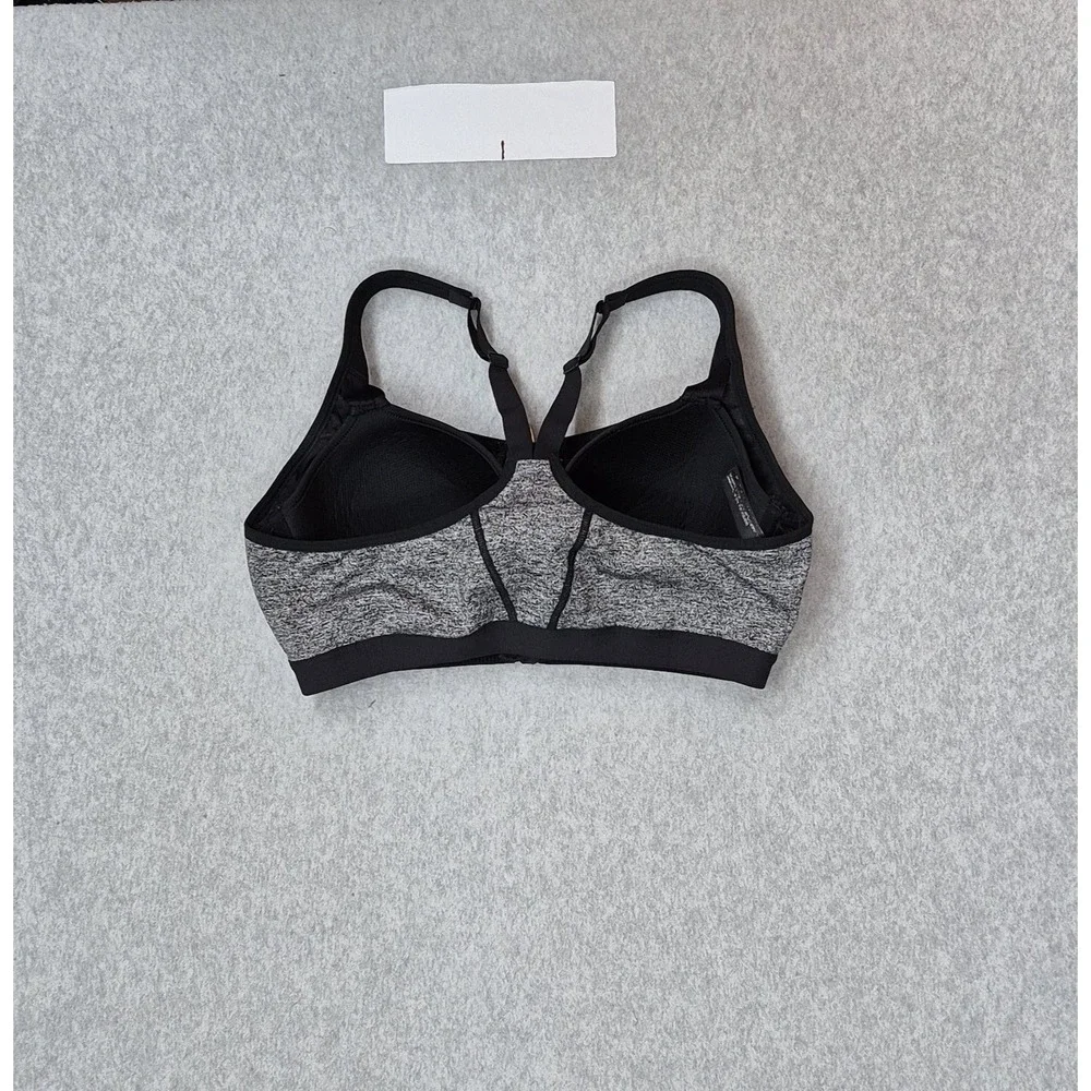 Victoria Sport Women Sports Bra 36C Gray Wireless Mesh Front Closure
